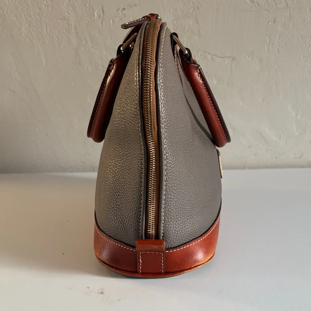 Dooney & Bourke Pebble Grain Zip Zip‎ Satchel, Elephant Gray Leather Handbag